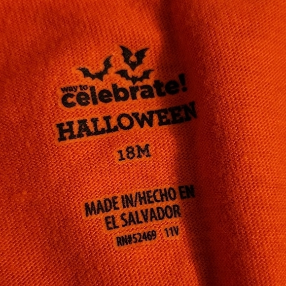 Way to Celebrate Halloween Orange Jack-O-Lantern w/ Bow Pumpkin Top 18M Baby EUC - Picture 4 of 4